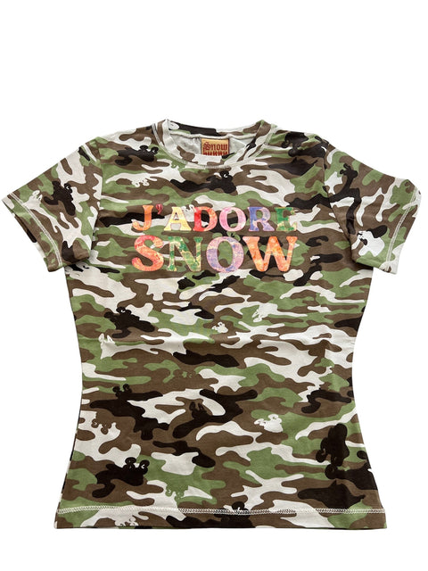 Snow Bunny Camo "J'adore Snow" Baby Tee