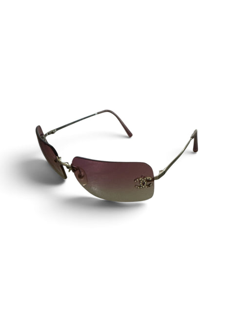 Chanel Pink Strass CC Sunglasses