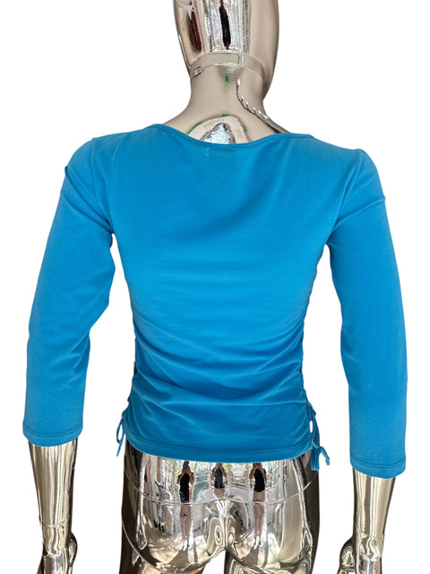 Versace Jeans Couture Blue Lace-Up Top