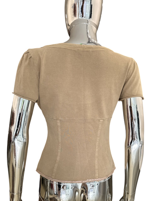 Pinko Beige Cotton Corsetted Top