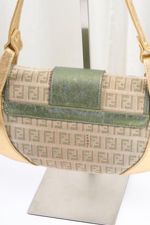 Fendi Green Gold Leather Bag
