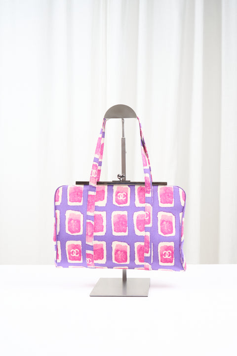 Chanel Shoulder Bag Satin Purple