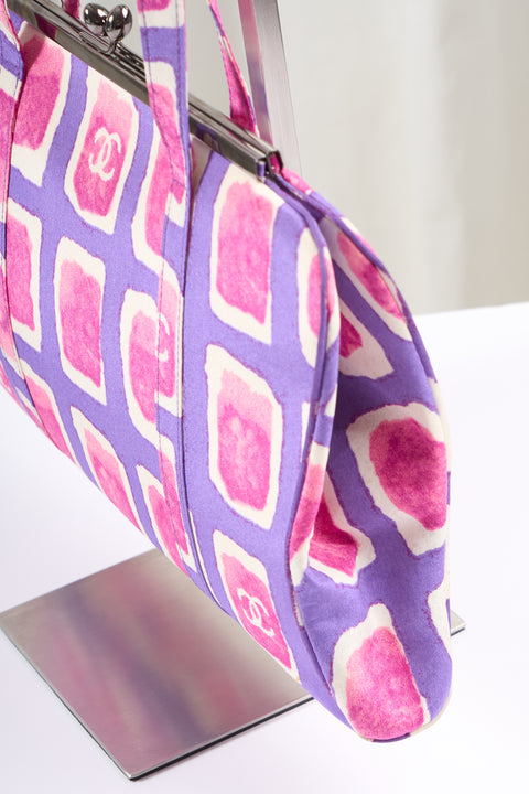 Chanel Shoulder Bag Satin Purple