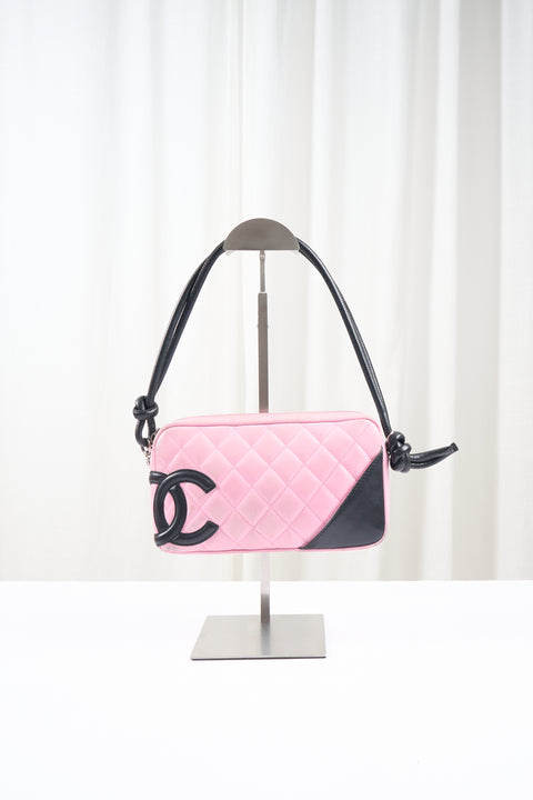 Chanel Cambon Pink Leather Shoulder Bag