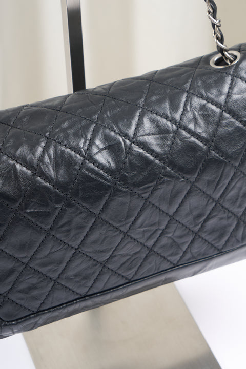 Chanel Matelasse 25 Hand Bag Lamb Skin Black Sliver