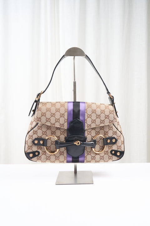 Gucci Mono Purple Horsebit Bag