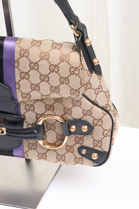 Gucci Mono Purple Horsebit Bag