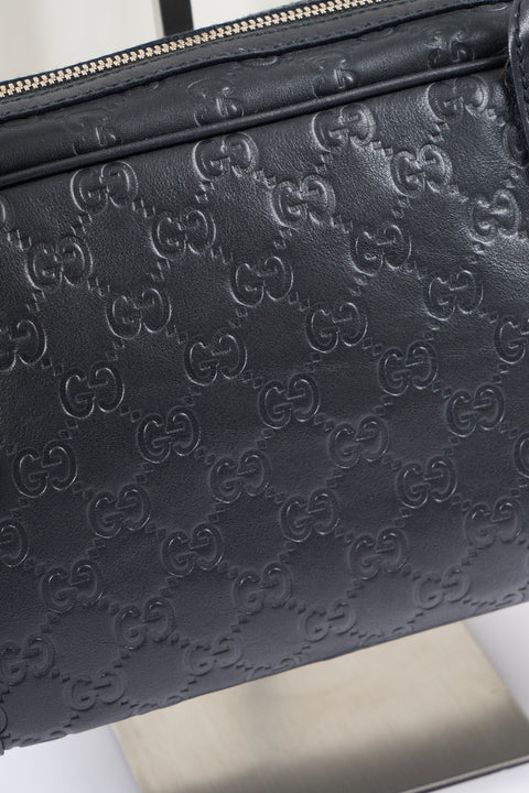 Gucci Black Leather GG Bag