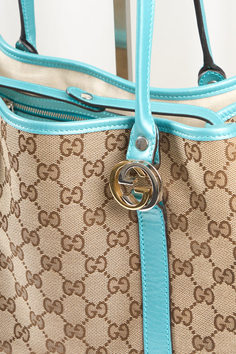 Gucci Tote Teal Bag
