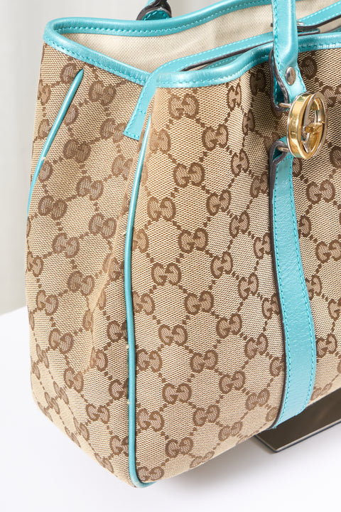 Gucci Tote Teal Bag