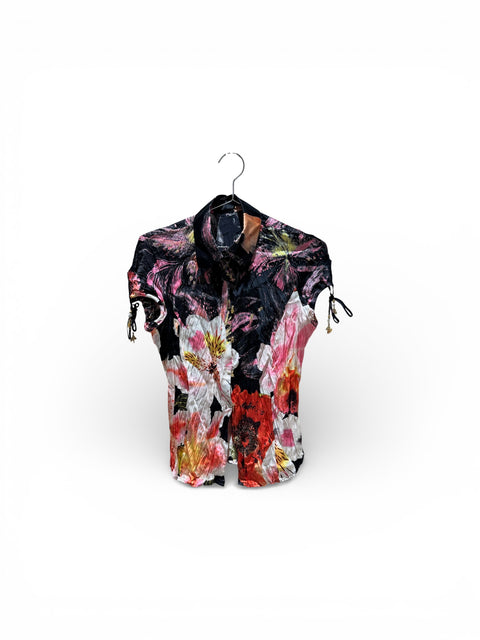 Roberto Cavalli Flower and Charms Shortsleeved Blouse