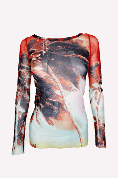 JPG Palmtree Mesh Top