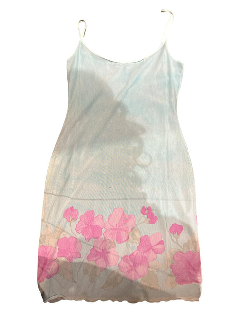 Blumarine Baby Blue Pink Flowers Dress