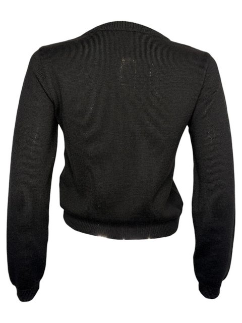 Dolce & Gabbana Black Wool Butterfly Cardigan