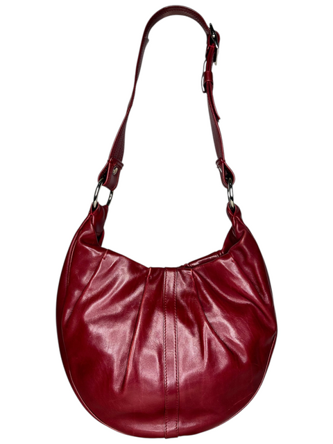 Saint Laurent Rive Gauche Classic Pleated Zip Red
