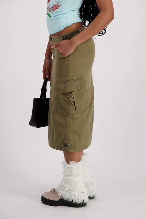 Khaki Cargo Skirt